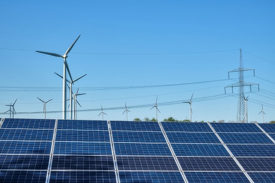 Wind- en zonne-energie aangesloten op één hoogspanningsstation, een oplossing voor netcongestie
