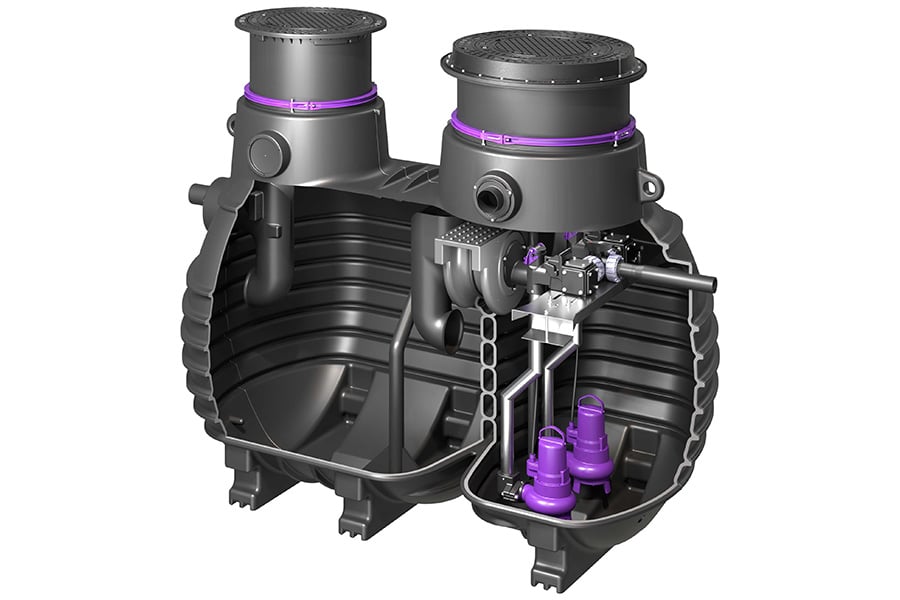 Vetafscheider, staalnamevoorziening en pompstation in één systeem voor ondergrondse inbouw 1