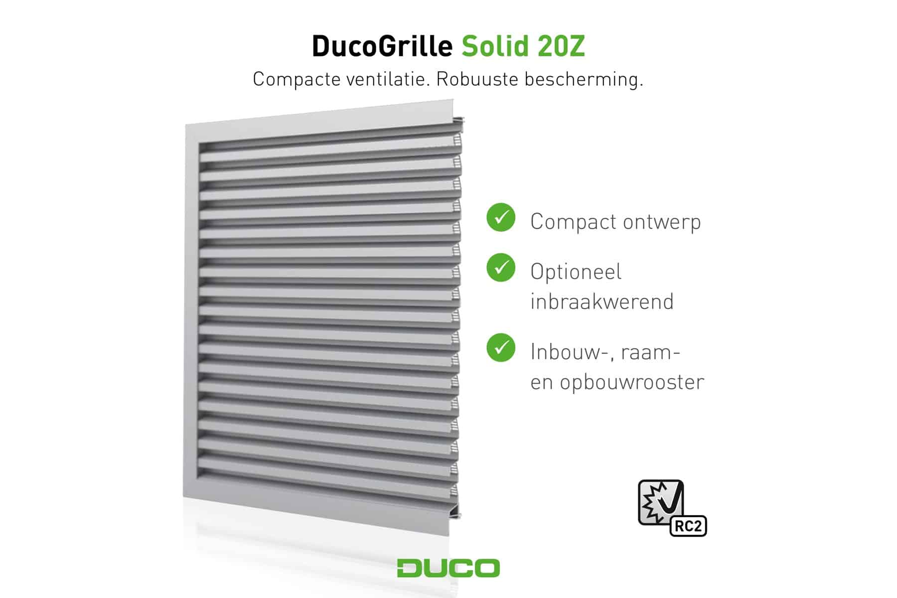 DUCO combineert compacte ventilatie met robuuste inbraakwering in nieuwe DucoGrille Solid 20Z 2