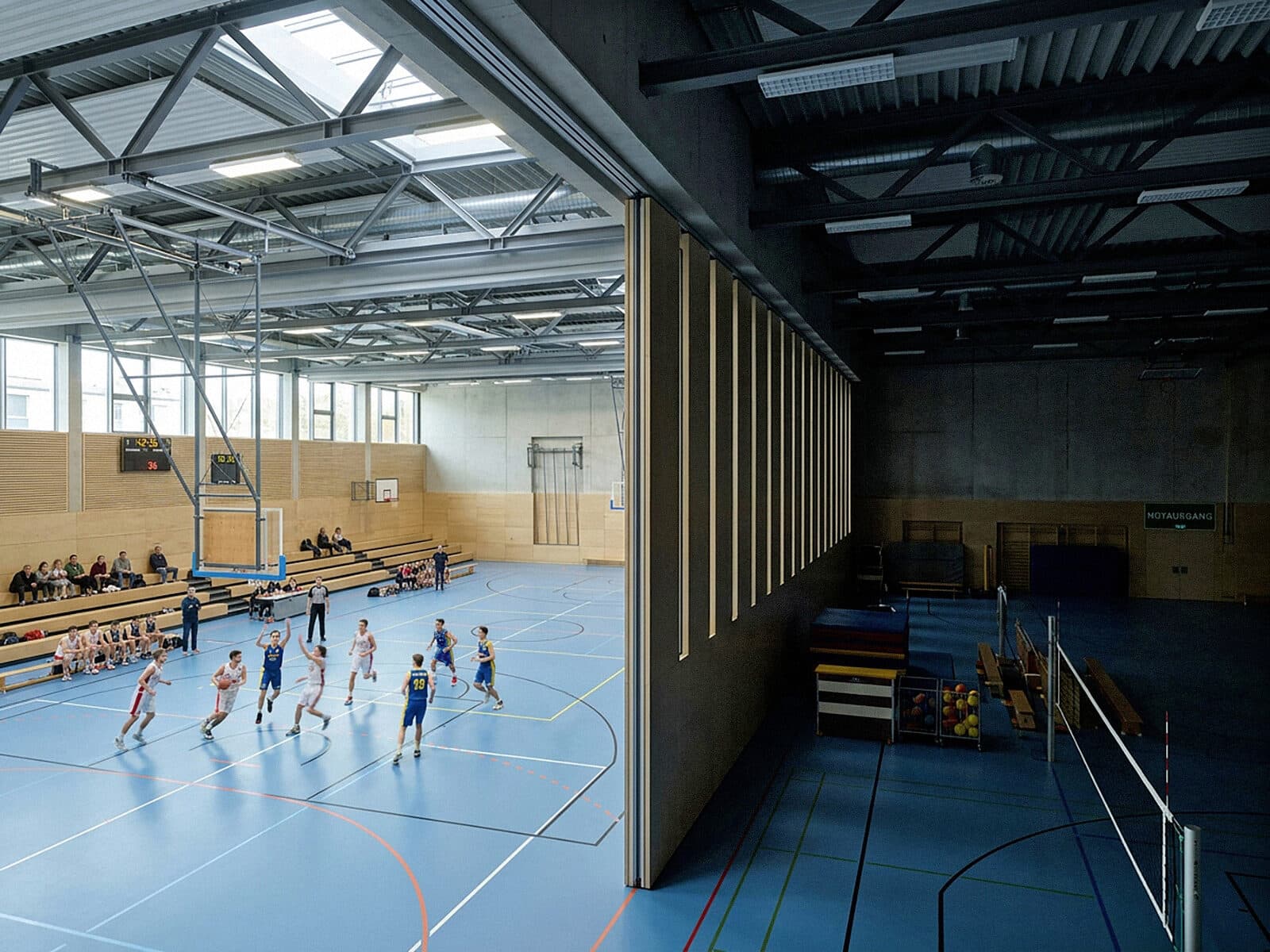 DACO PRO vindt onder meer zijn toepassing in sporthallen waarvan de configuratie al eens verandert.